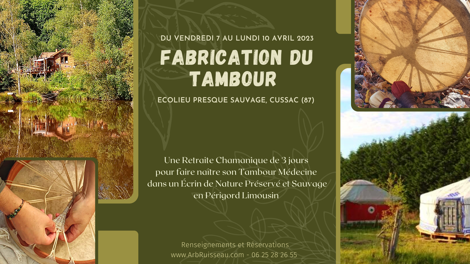 Fabrication du Tambour - Retraite à l'Ecolieu Presque Sauvage(87)