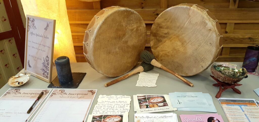 ArbRuisseau Tambour Chamanique à vendre : les Jumeaux 35cm Taureau et chene