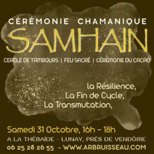 illustration de Cécile pour la cérémonie chamanique de Samhain autour du feu Sacré de Samhain de la Thébadïde près de Vendôme